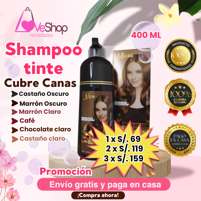 SHAMPOO TINTE CUBRE CANAS